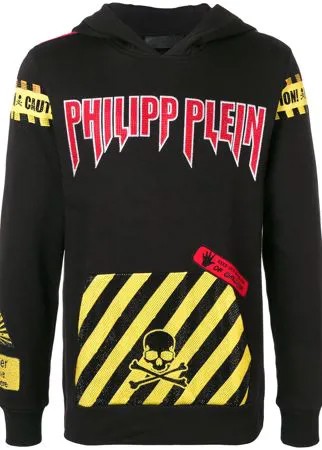 Philipp Plein толстовка с капюшоном 'caution warning'