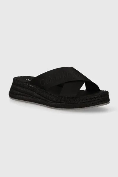 Шлепанцы Sporty Wedge Rope Sandal Mr Calvin Klein Jeans, черный