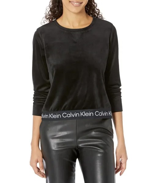 Пуловер Calvin Klein, Crop Crew Neck with Logo Tape