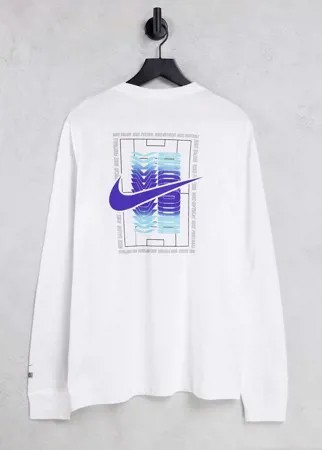 Белый лонгслив с принтом Nike FC Seasonal