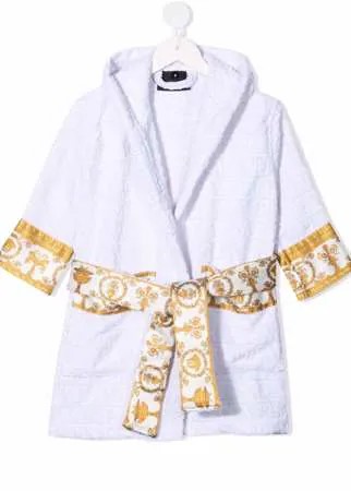 Versace Kids халат с капюшоном и логотипом