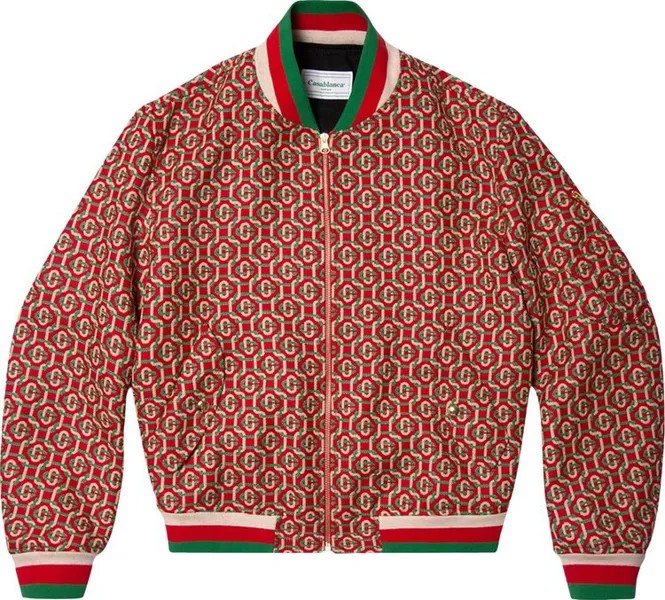 Куртка Casablanca Wool Monogram Bomber Jacket 'Red', красный