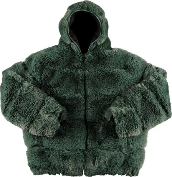 Куртка Supreme x WTAPS Faux Fur Hooded Jacket 'Green', зеленый