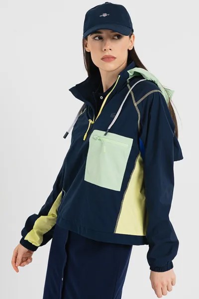 Куртка в стиле колор-блок с капюшоном Lacoste, зеленый