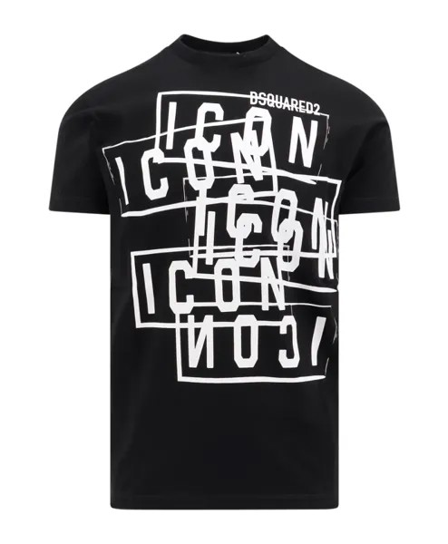 Футболка Icon Stamps из хлопка Dsquared2, черный