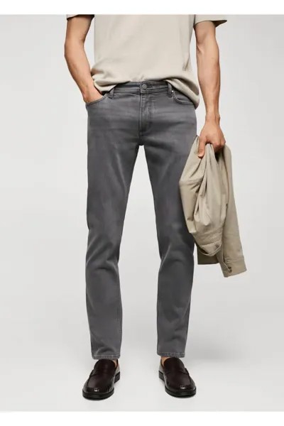 Джинсы Jan Slim fit Mango, серый