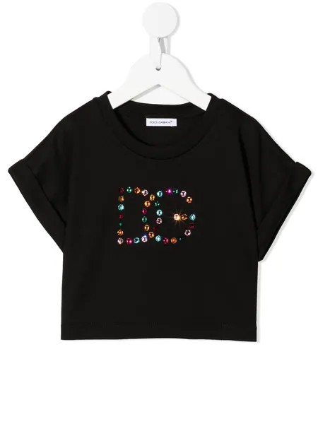 Dolce & Gabbana Kids футболка с кристаллами