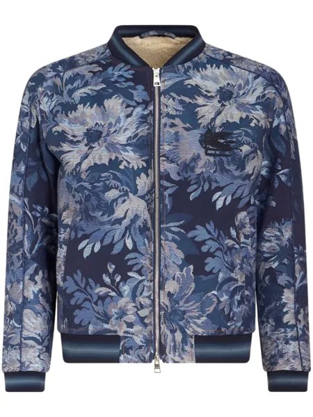 ETRO жаккардовый бомбер с узором, синий
