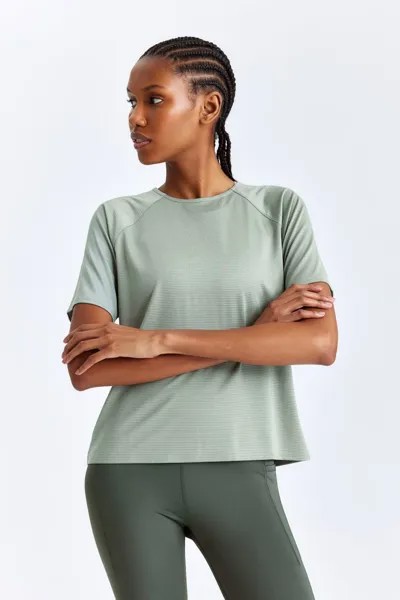 Спортивная футболка drymove из сетки H&M, зеленый