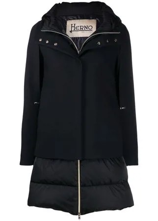 Herno многослойное пальто с капюшоном
