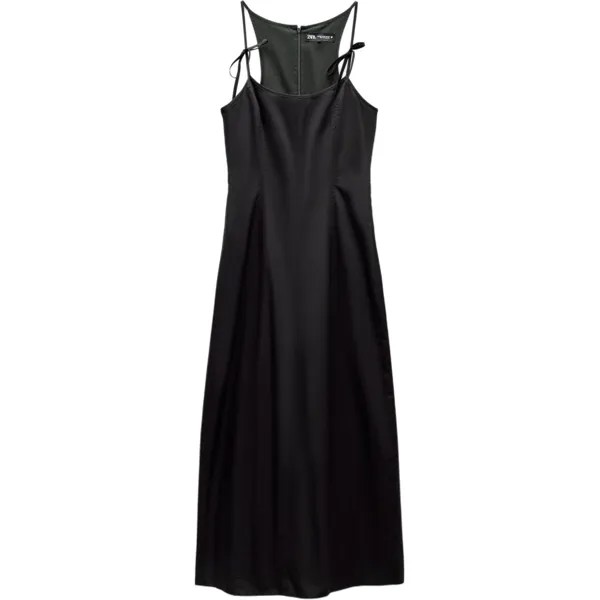 Платье-комбинация женское черное Zara