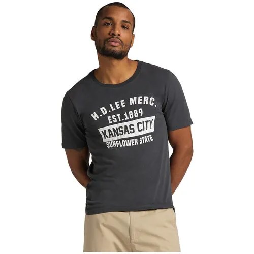Футболка Lee SS KANSAS CITY TEE WASHED BLACK Мужчины L60TFEON 4XL