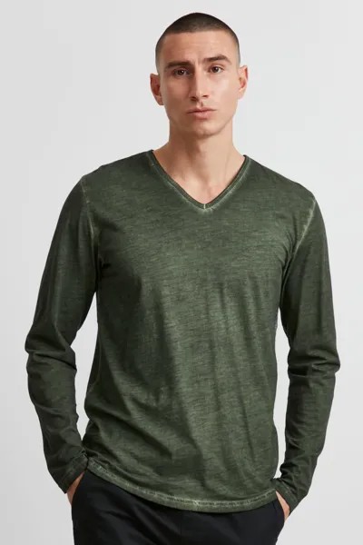Лонгслив !SOLID Langarmshirt, зеленый