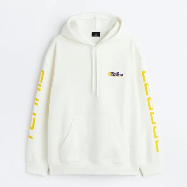 Толстовка H&M Relaxed Fit Printed L.A. Core, белый