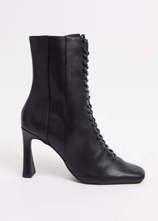 Черные ботинки на шнуровке ASOS DESIGN-Черный цвет