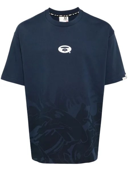 Футболка с логотипом AAPE BY *A BATHING APE, синий