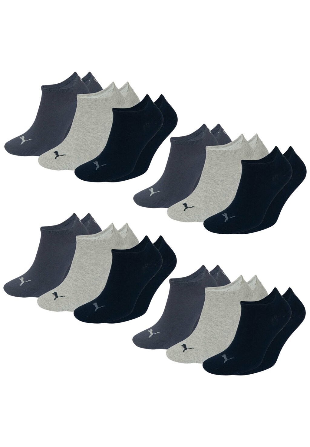 Носки 12 PACK Puma, цвет navy grey nightshadow blue