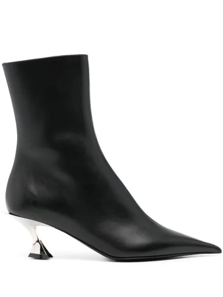 Кожаная лодыжка 60 мм Сапоги Mugler, черный