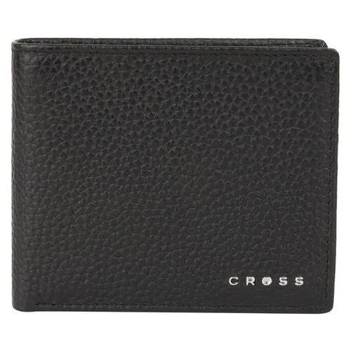 Кошелёк Cross Hudson Black, кожа наппа, фактурная, чёрный, 11 х 9 х 1,5 см