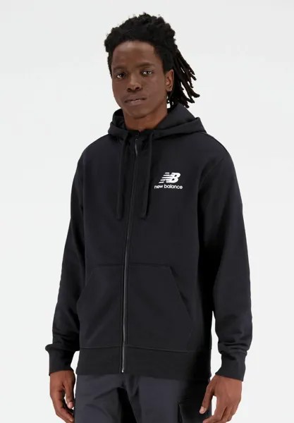 Толстовка на молнии ESSENTIALS STACKED LOGO New Balance, черный