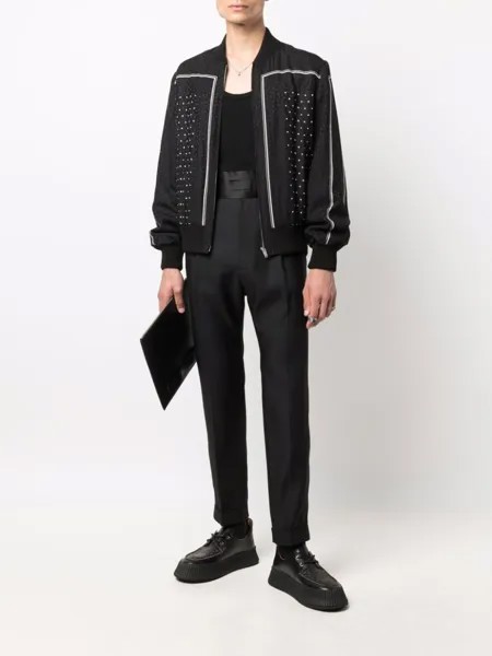 Бомбер с узором в горох Saint Laurent, черный