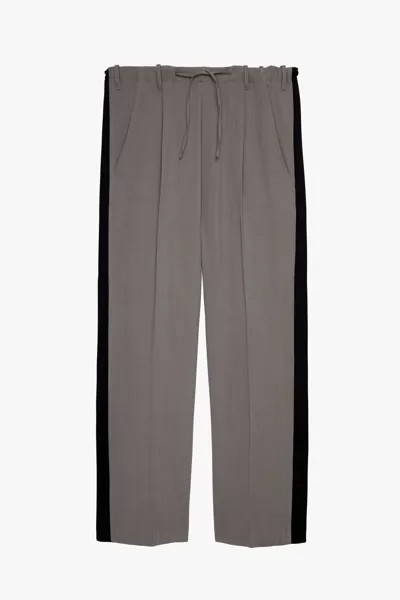 Брюки Zara by Stefano Pilati Contrast Wool, серо-коричневый