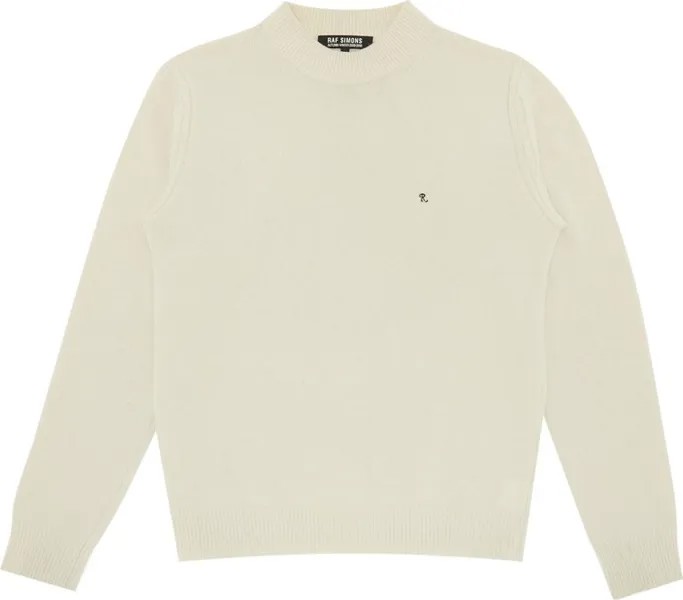 Свитер Vintage Raf Simons Wool Knit R Embroidery Mockneck Sweater 'Cream', кремовый