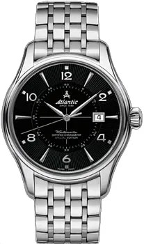 Швейцарские наручные  мужские часы Atlantic 52753.41.65SM. Коллекция Worldmaster