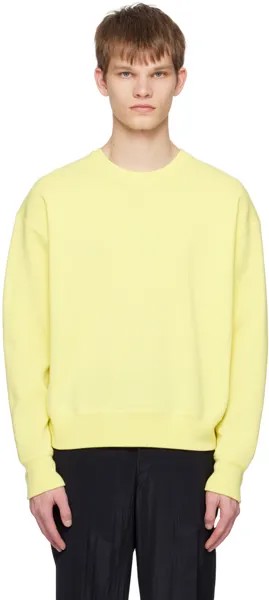 Желтый свитер с отделкой в ​​рубчик Solid Homme