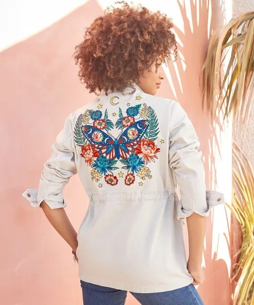 Фестивальная куртка Boutique Vintage с вышивкой Joe Browns, бежевый