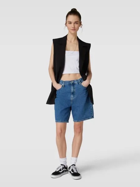 Джинсовые шорты из чистого хлопка с лейблом Calvin Klein Jeans, джинс