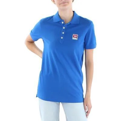 Женская синяя вязаная футболка поло Diesel с воротником-стойкой S BHFO 6062