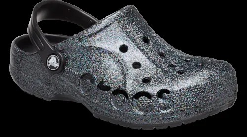 Детская обувь Crocs — сабо Baya с блестками, блестящая обувь для девочек и мальчиков