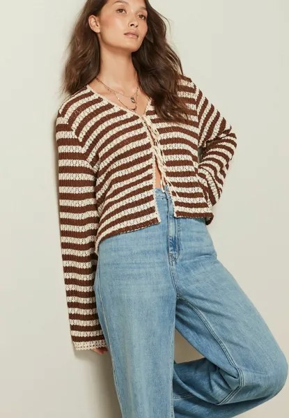 Кардиган Casual Stripe Next, цвет brown neutral stripe