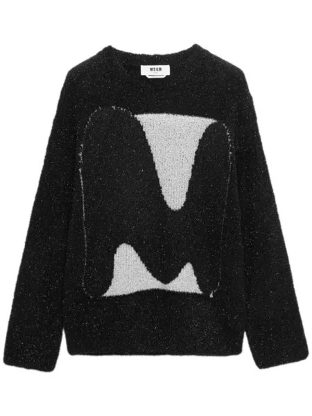 MSGM джемпер с логотипом, черный