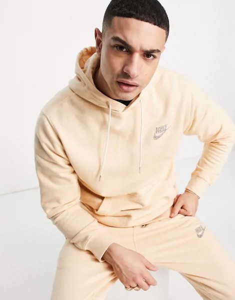 Худи из флиса бледно-оранжевого цвета Nike Move to Zero Revival-Оранжевый цвет