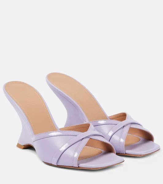 Кожаные мюли Perla 85 на танкетке Malone Souliers, фиолетовый