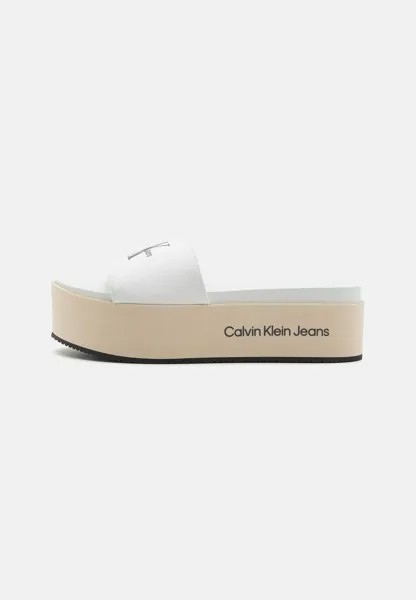 Высокие туфли-мюли FLATFORM Calvin Klein Jeans, цвет creamy white/bright white