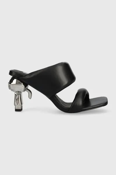 Кожаные шлепанцы IKON HEEL Karl Lagerfeld, черный