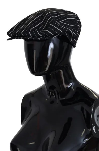 DOLCE - GABBANA Шляпа Черно-белая полоска с узором Newsboy Capello s.60 / XL 250usd