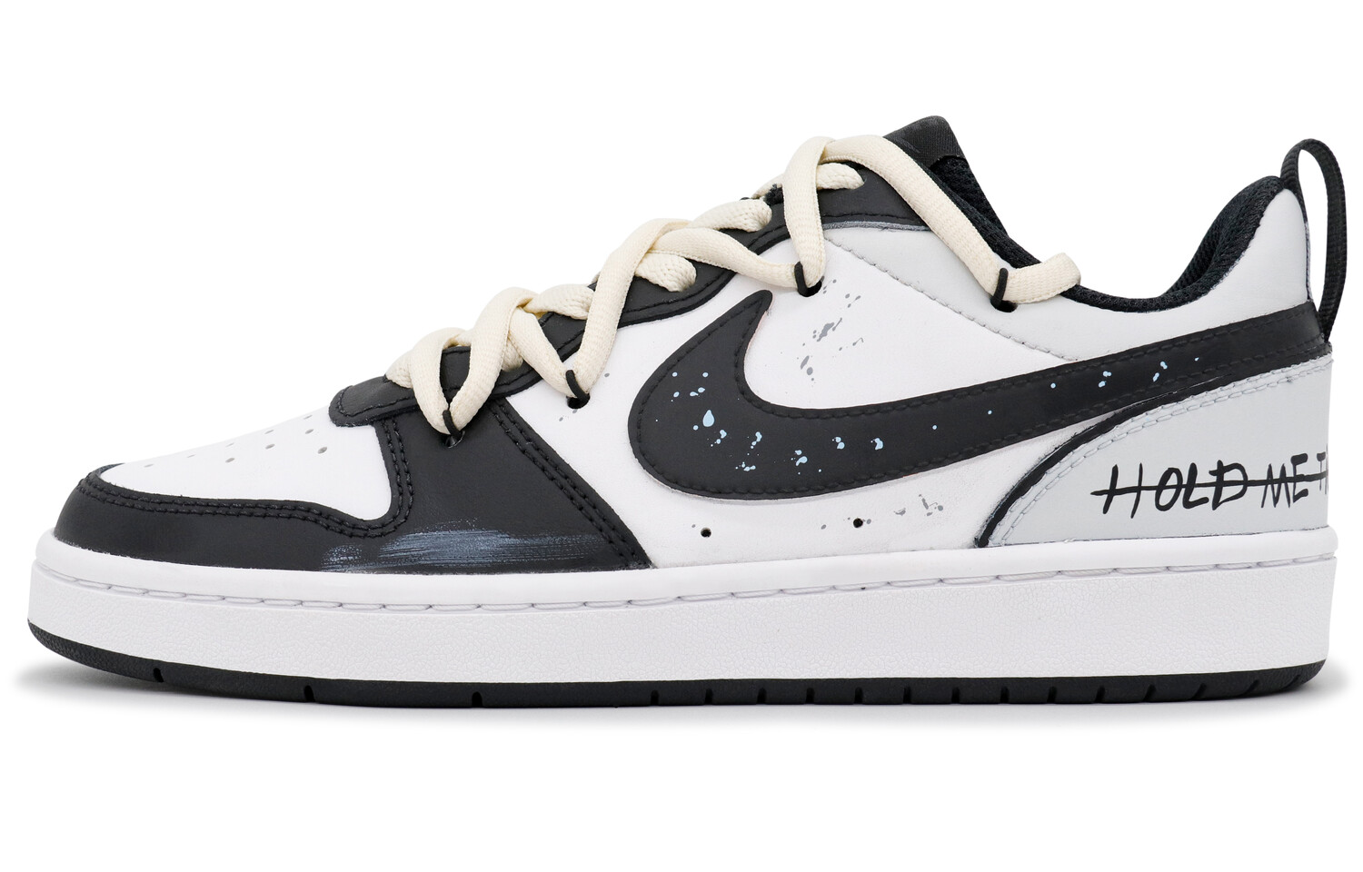 Кроссовки Nike Court Borough Skateboarding Shoes Women's Low-top Grey/Black/Blue, цвет Dot a little