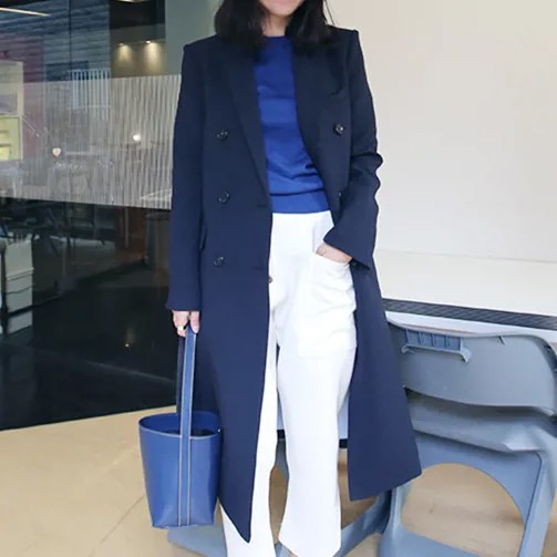 Новинка весны 2021, корейский маленький костюм, женский облегающий пиджак средней и длинной длины, тренд в колледже