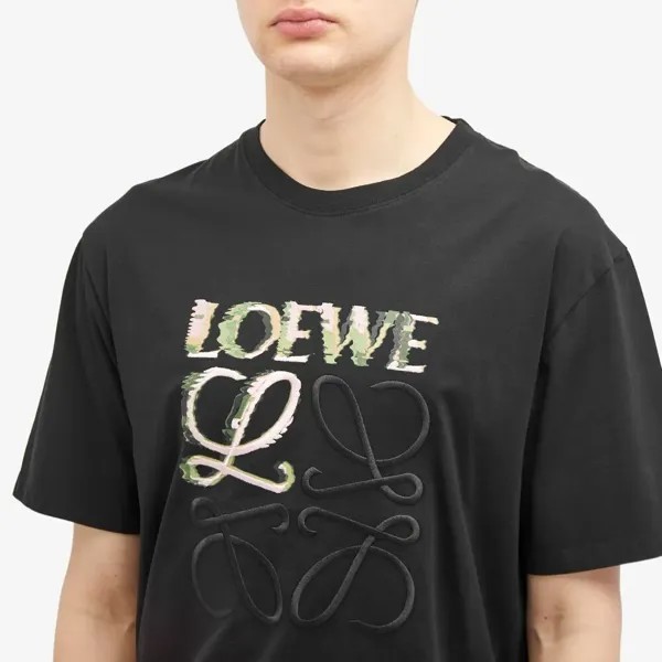 Loewe Футболка с искаженным логотипом, черный
