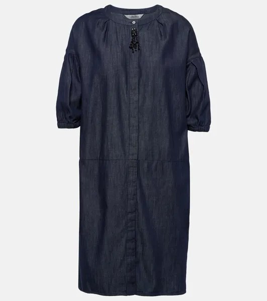 Джинсовое мини-платье с вышивкой 'S Max Mara, синий