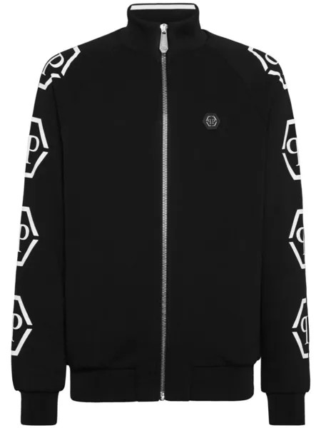 Philipp Plein спортивная куртка с монограммой, черный