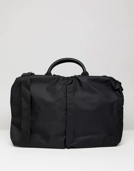 Черная сумка для ноутбука с двумя карманами ASOS DESIGN-Черный