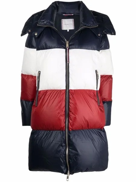 Tommy Hilfiger пуховик в стиле колор-блок, синий