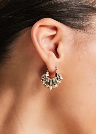 Золотистые серьги-кольца в виде маленького круассана ASOS DESIGN-Золотистый