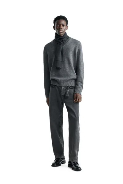 Джинсы стандартного кроя ZARA, серый