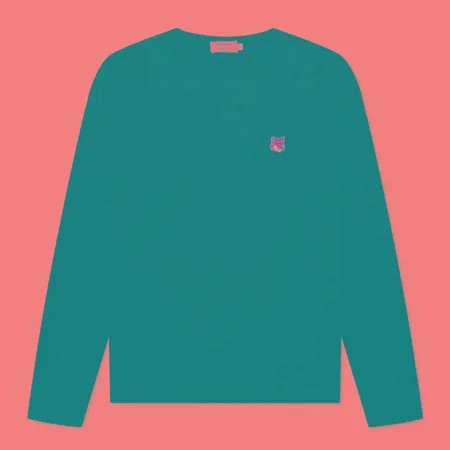 Мужской лонгслив Maison Kitsune Fox Head Patch, цвет чёрный, размер M